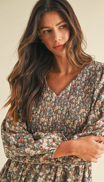 Fall Floral Dress