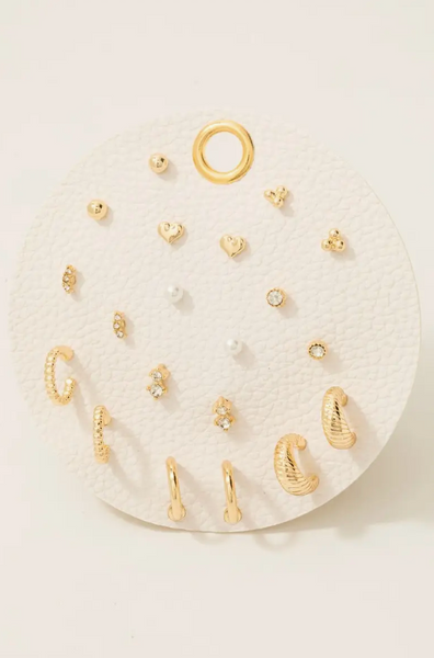Mixed Huggie & Stud Earrings Set