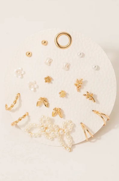 Mixed Huggie & Stud Earrings Set