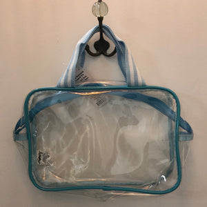 Large Lt Blue Clear Cosmetic Bag