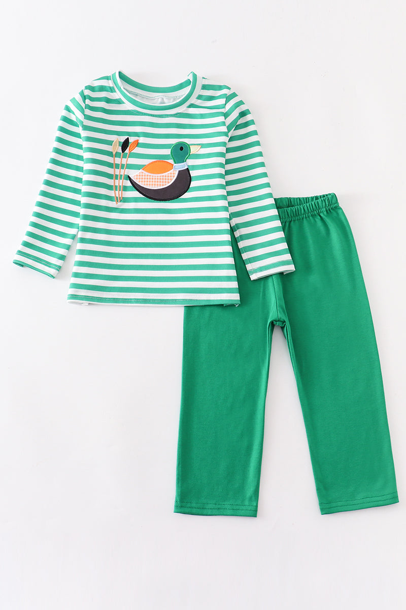 Green Stripe Duck Boy Set