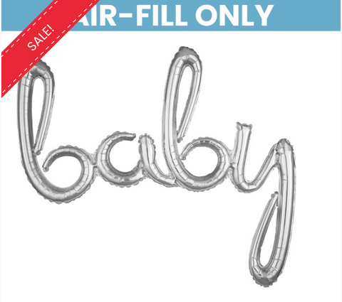 Baby Silver Script Balloon