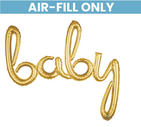 Baby Gold Script Balloon