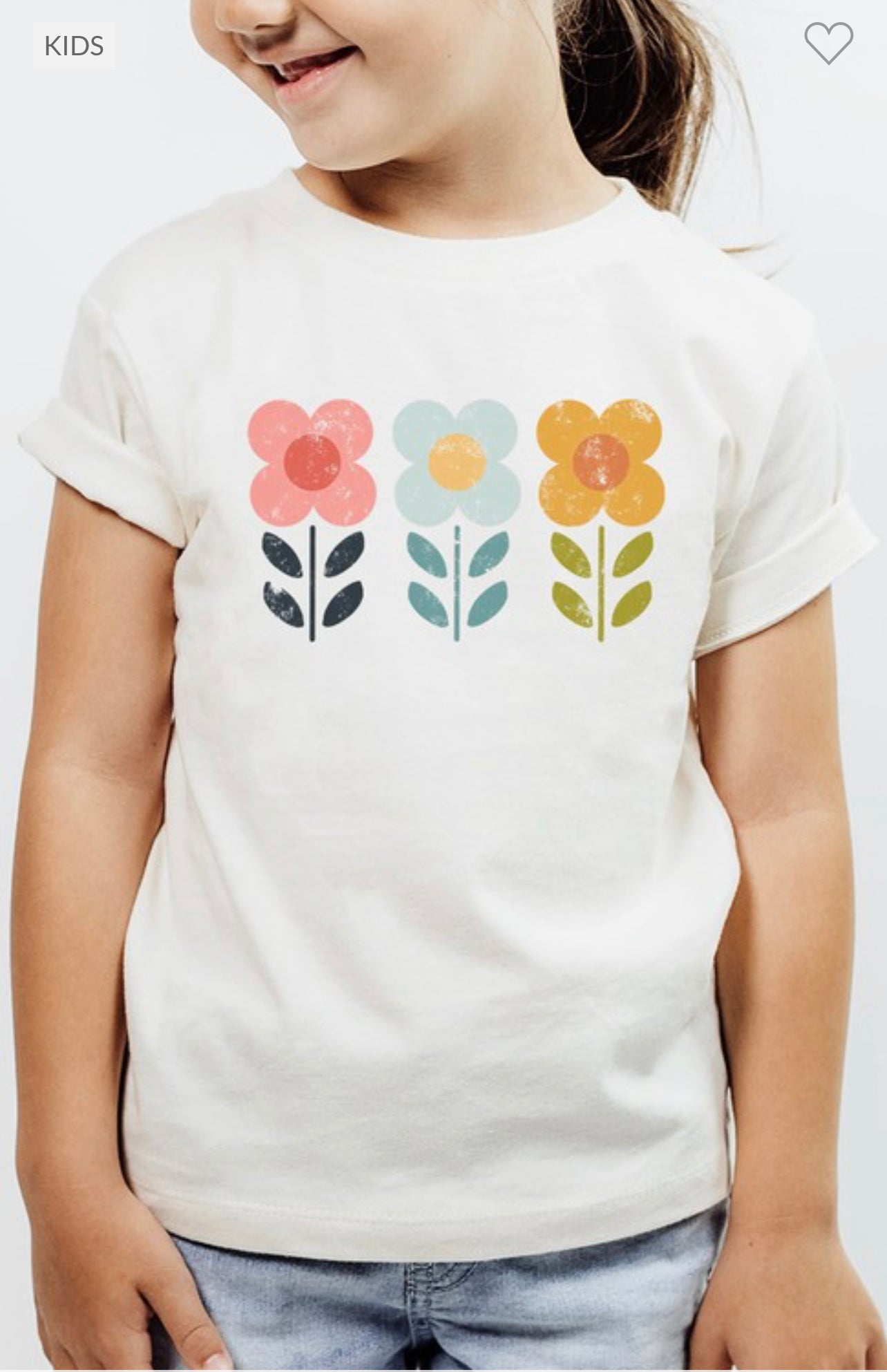 Girls Multicolor Daisies Graphic Tee
